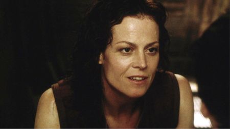 Sigourney Weaver as Ripley smiling during the movie Alien Resurrection. 
