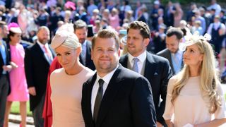 James Corden and wife Julia Carey attend Prince Harry, Duke of Sussex wedding to Meghan Markle