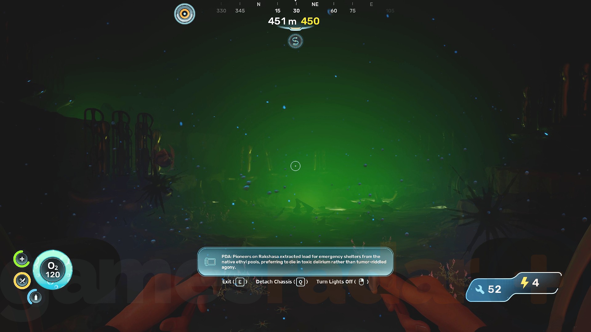A player approaches the metal farm in Subnautica 2 where you can find Troilite.
