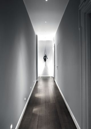 Lighting a hallway with spotlights