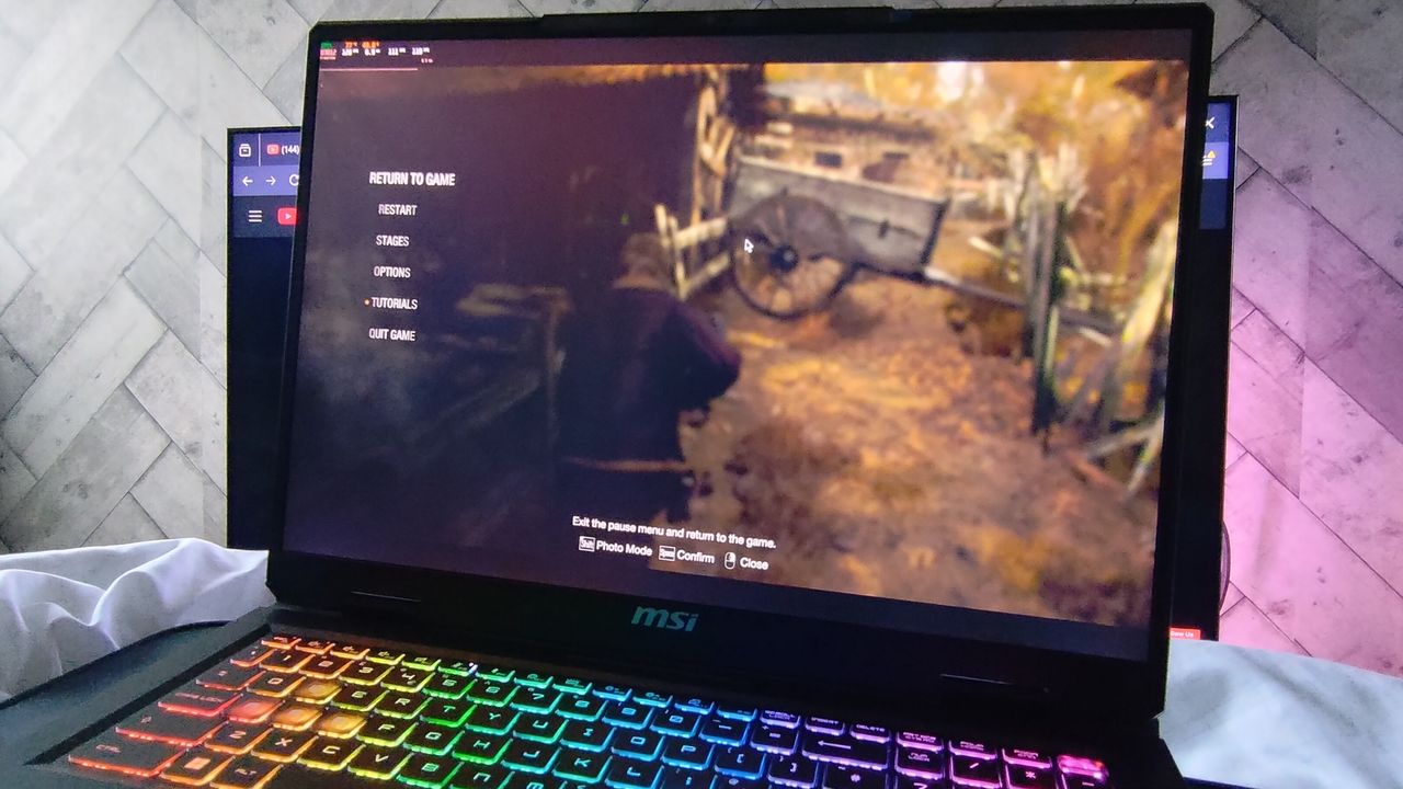 Resident Evil 4 remake running on MSI Vector A18 HX A9W