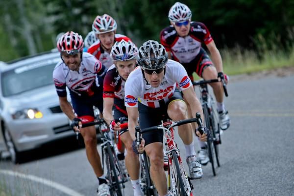 Levi Leipheimer (Mellow Johnny's) comes to the front of the lead group.
