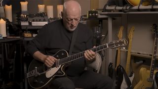 David Gilmour playing his black Gretsch Duo Jet