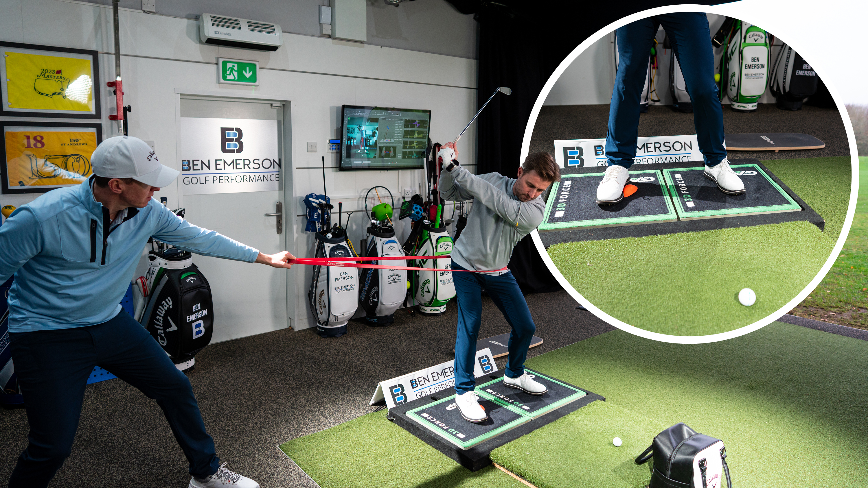 Ben Emerson fixing a sway in the golf swing during a golf lesson with one of the Golf Monthly readers Neil - who presented with this common fault