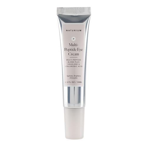 Naturium Multi-Peptide Eye Cream, Smoothing &amp;amp; Anti-Aging Skincare, With Squalene &amp;amp; Hyaluronic Acid, 0.5 Oz