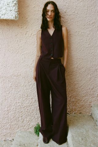 Trousers With Double Pleat