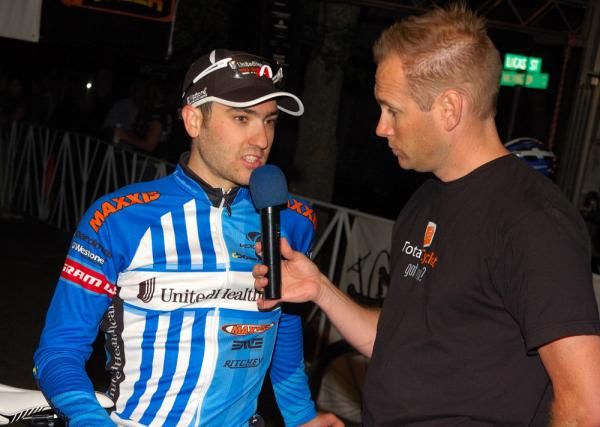 Jake Keough (L) with Chad Andrews after the race