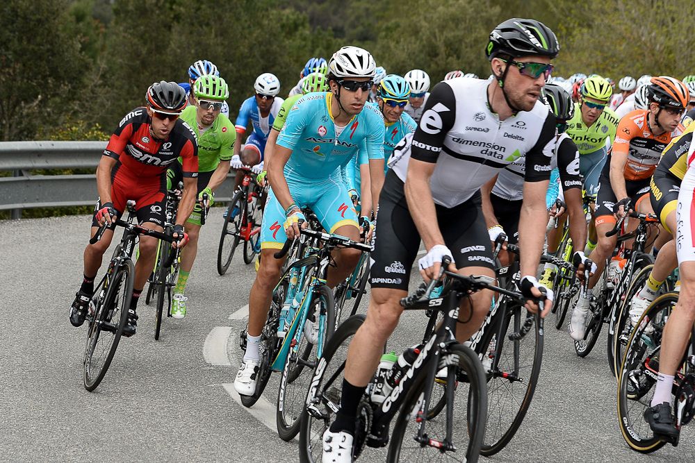 Fabio Aru and Richie Porte compete in the second stage of the Volta a Catalunya
