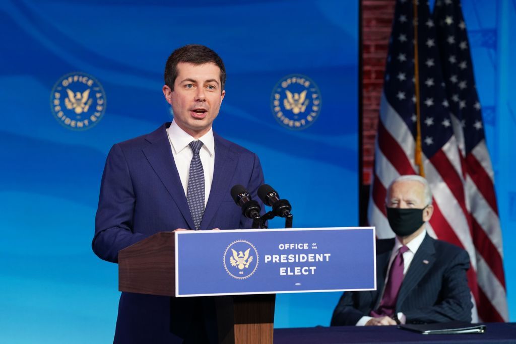 Pete Buttigieg and President-elect Joe Biden.