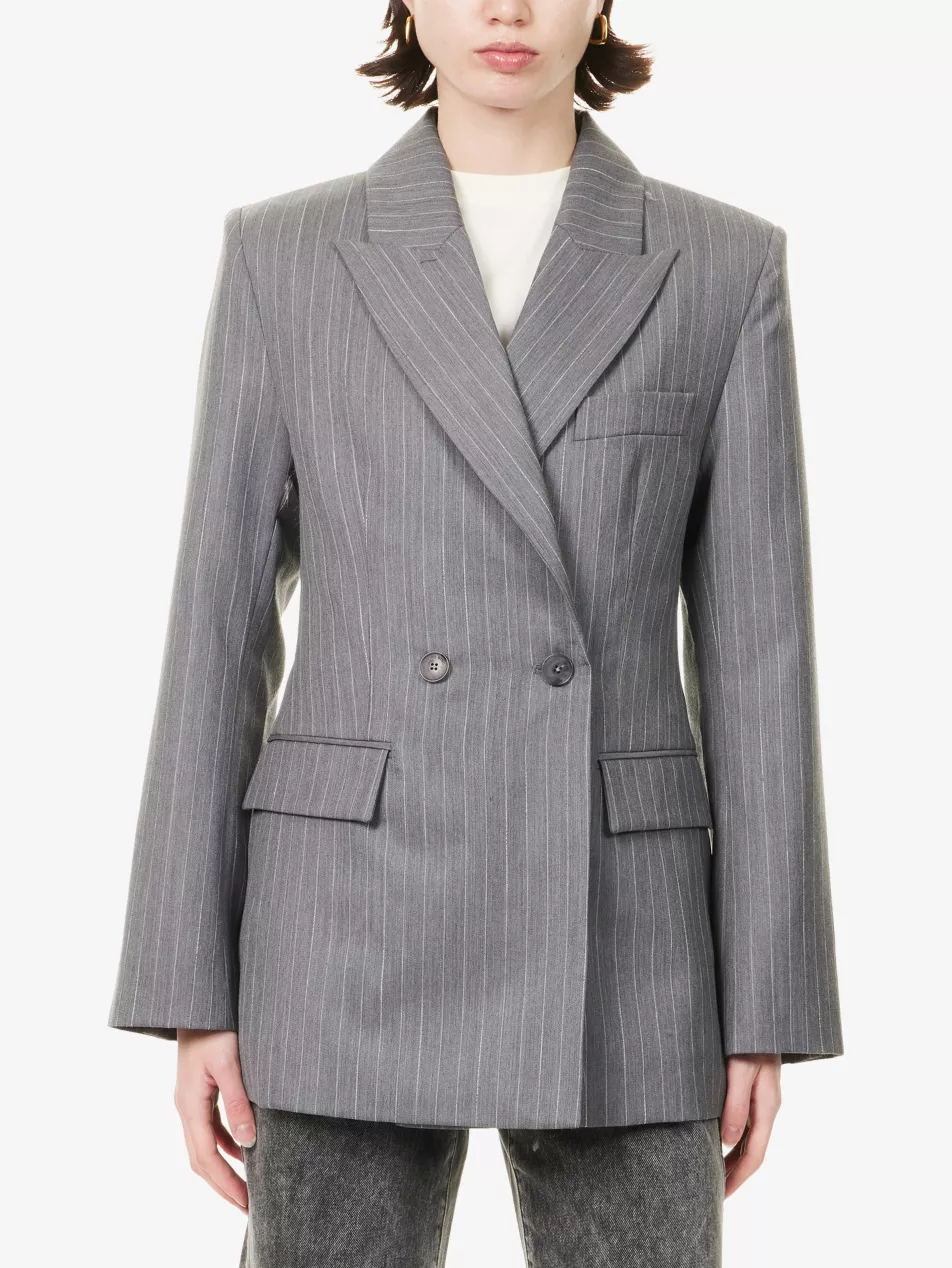 Tiphaine Pinstripe Wool Blazer - Xs