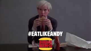 Andy Warhol tucking into a Whopper