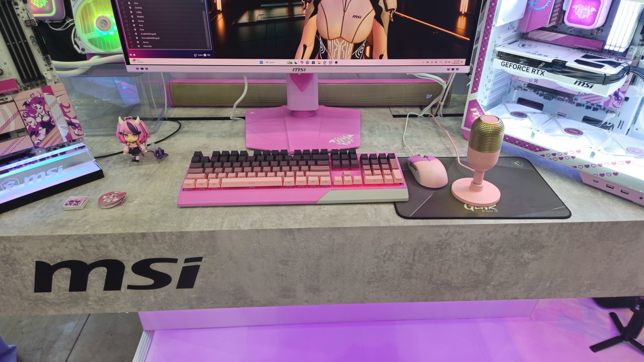 An MSI IRONMOUSE-themed gaming PC on display at Computex 2025