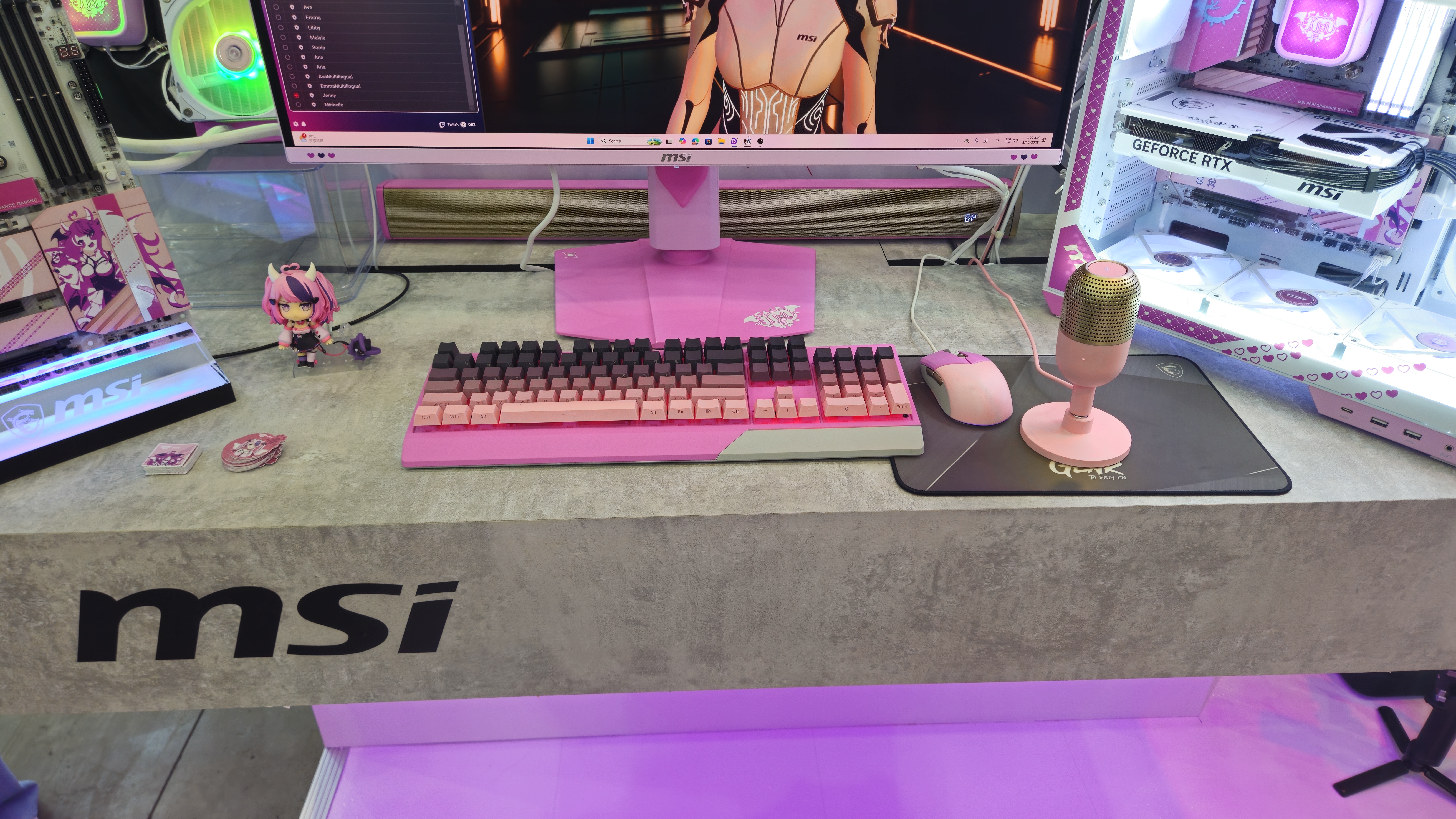 An MSI IRONMOUSE-themed gaming PC on display at Computex 2025