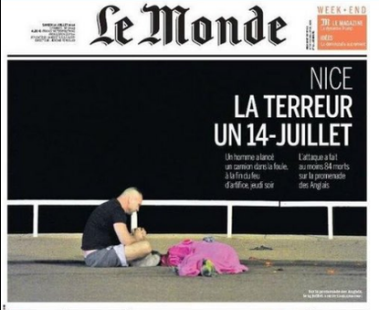 The cover of this weekend's issue of Le Monde.