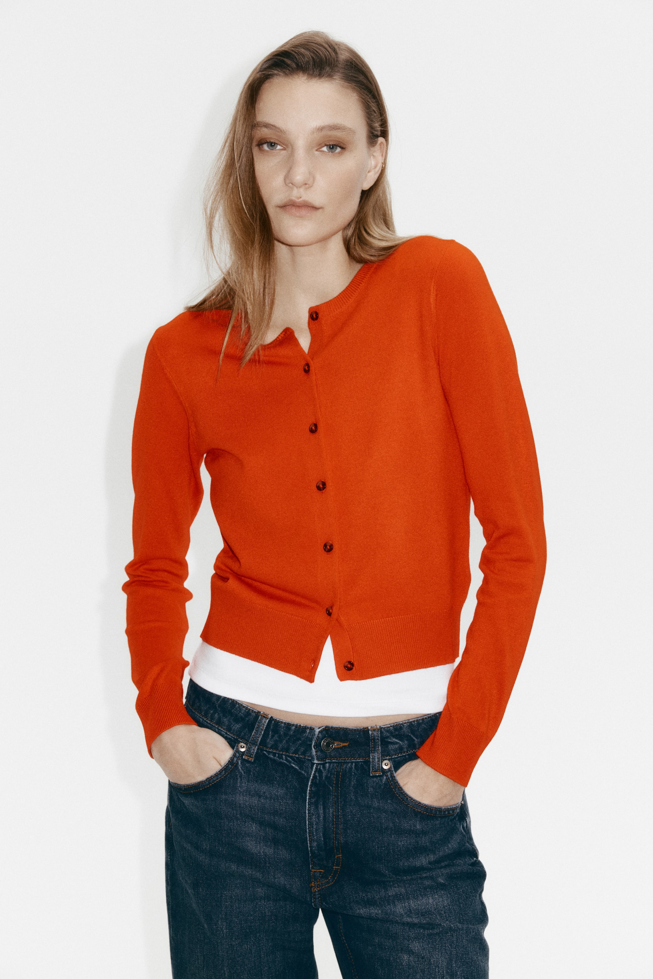 Fine-Knit Cardigan - Black