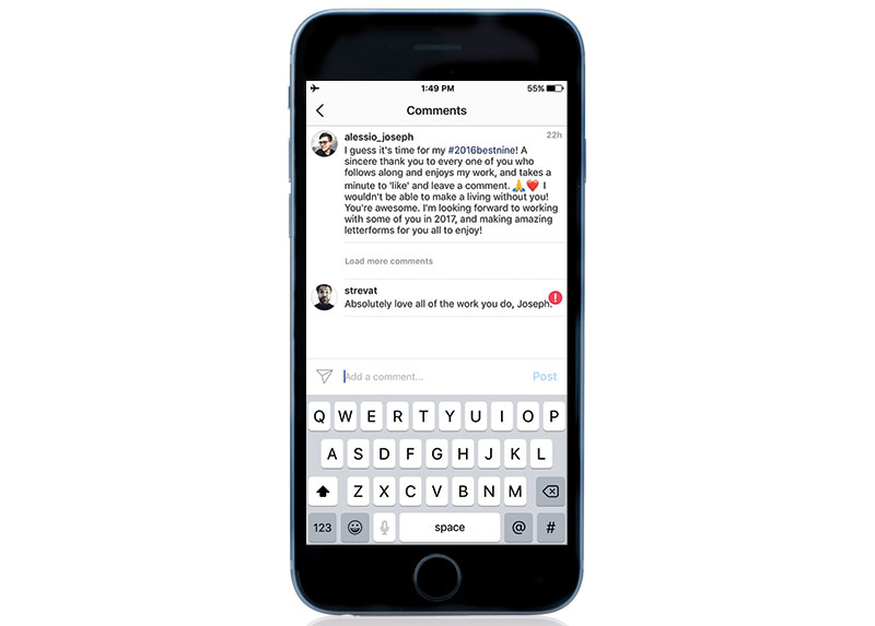 Instagram is a great example of an app that clearly communicates its offline state