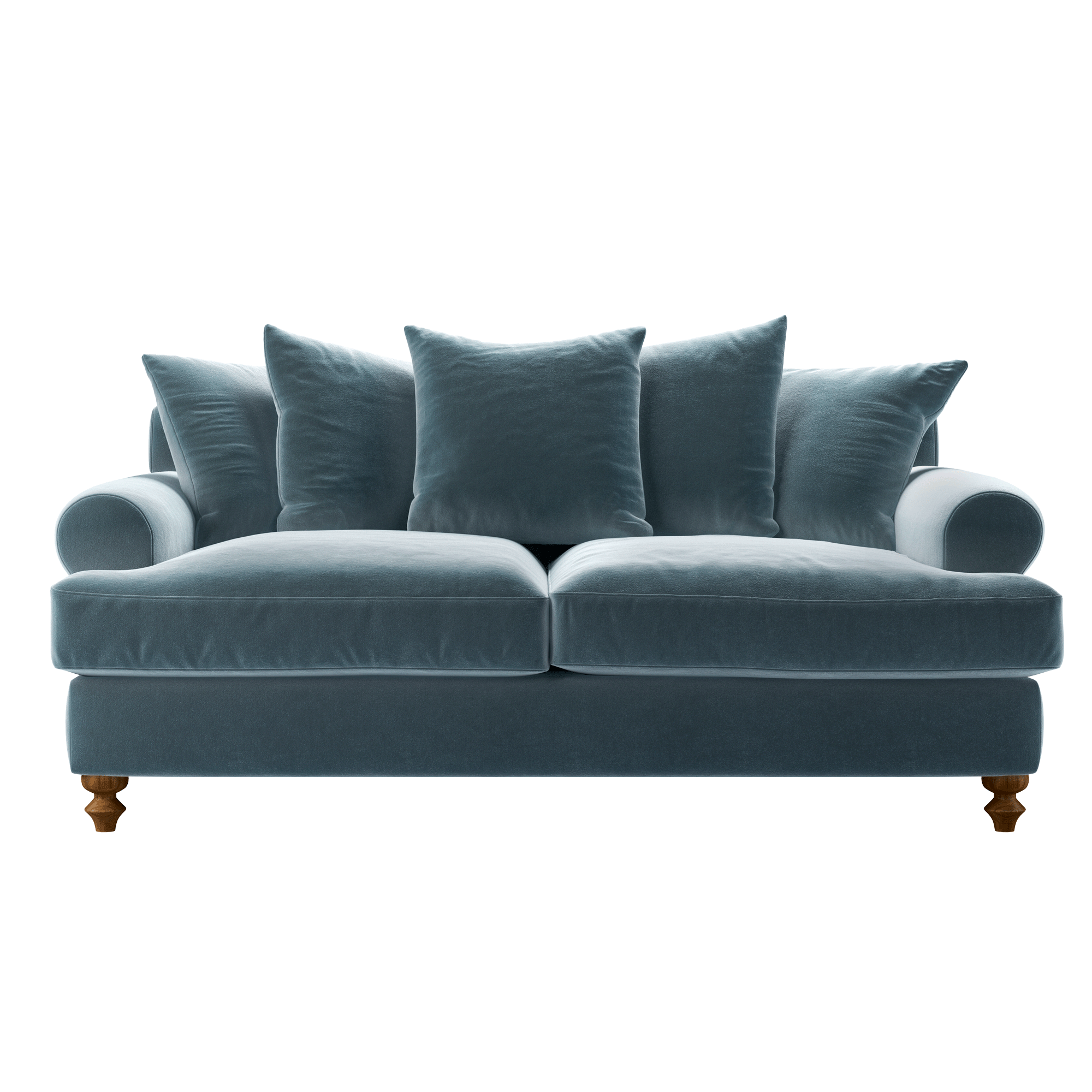 Sofa.com Teddy 2.5 seater sofa in Windermere cotton matt velvet against a white background