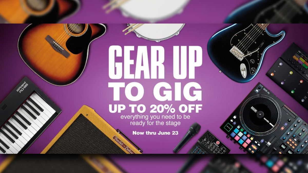 Take center stage with 20% off everything you need to play live at Guitar Center