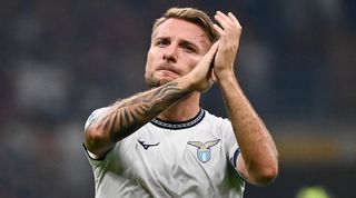 Ciro Immobile in action for Lazio against AC Milan in September 2023.