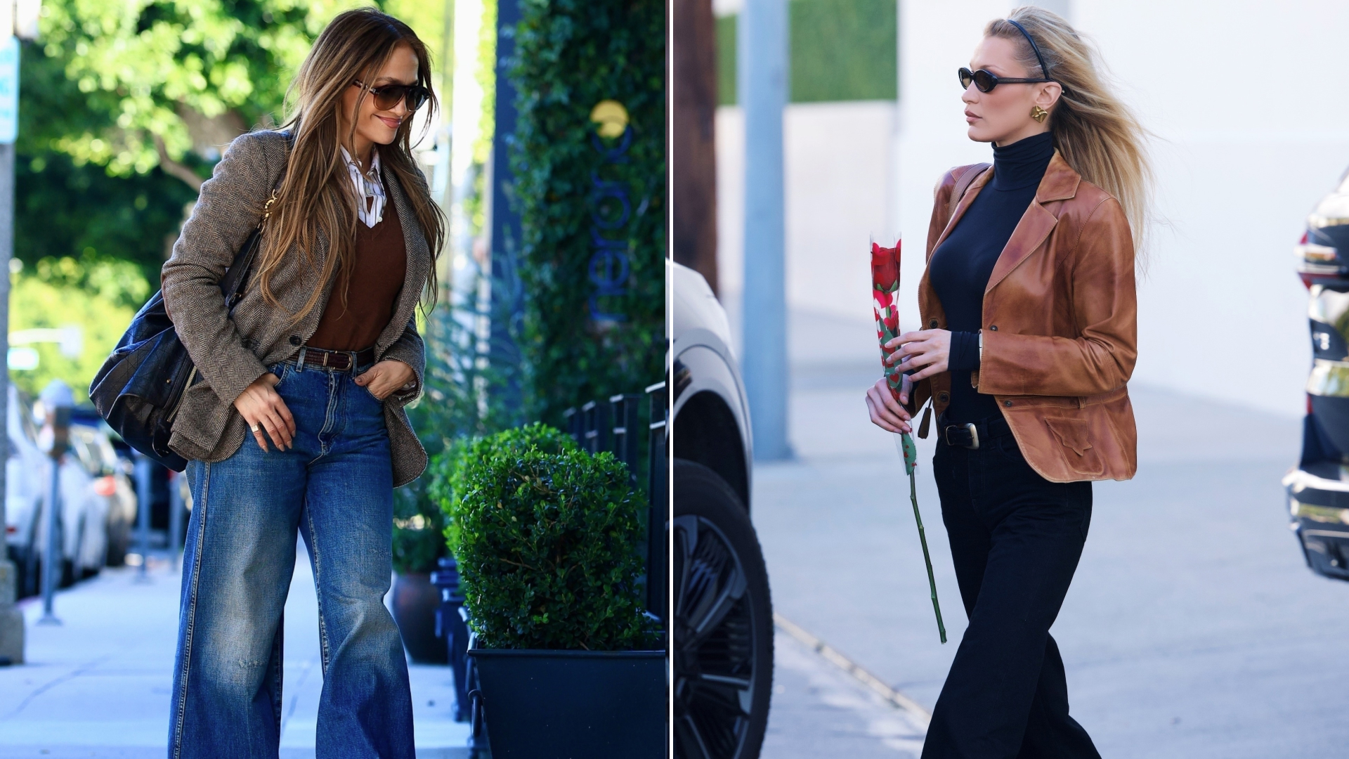 Celebrities wearing denim jeans for The A-list Edit
