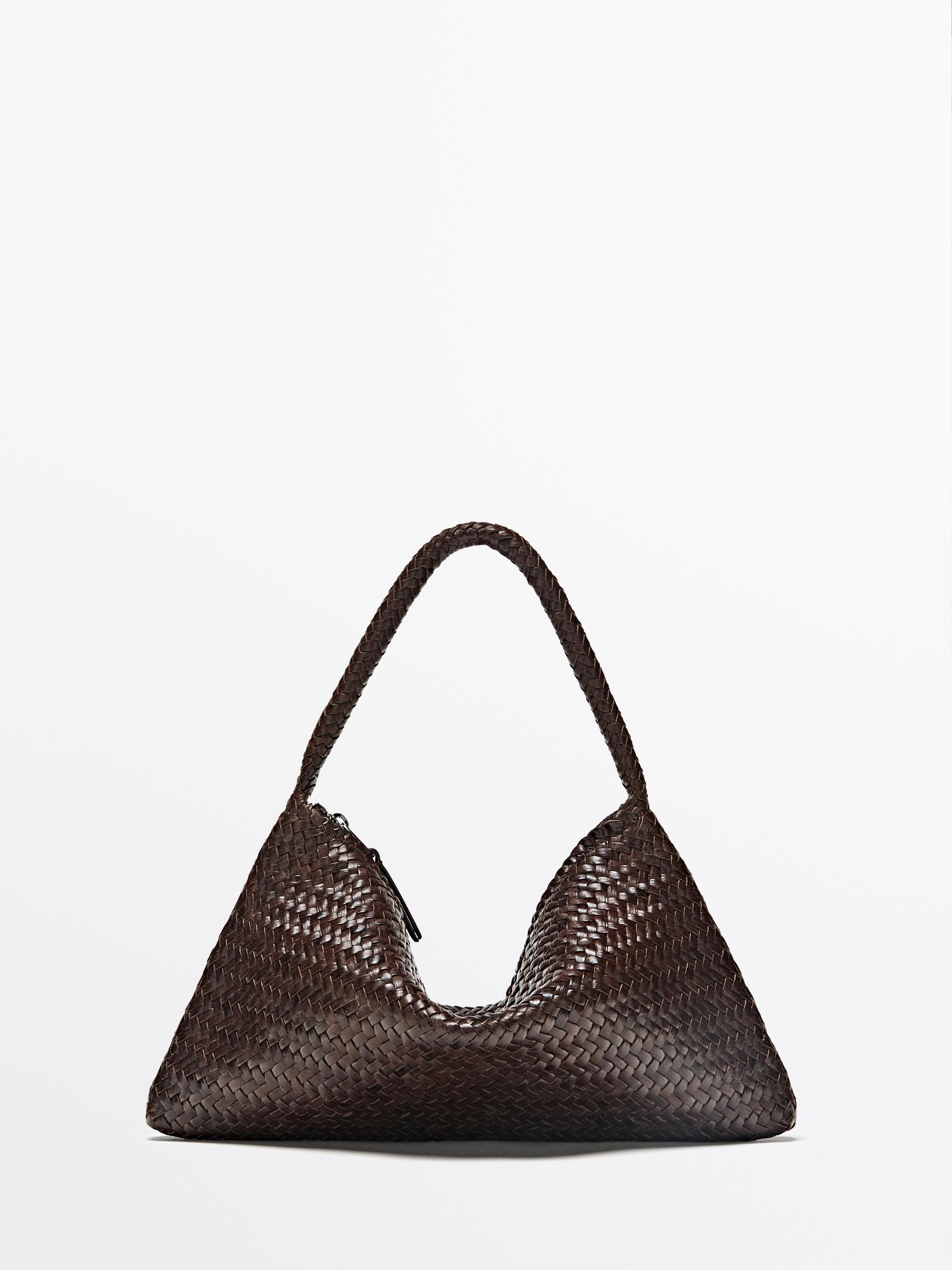 Massimo Dutti, Small Braided Leather Shoulder Bag