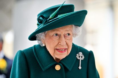 Queen Elizabeth II arrives for the opening of the sixth session of the Scottish Parliament on October 02, 2021