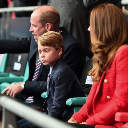 Prince George watches the UEFA Euro 2020 England v Germany game with Prince William and Kate Middleton