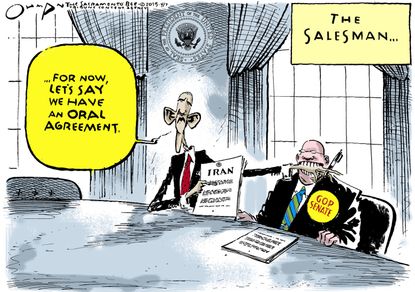 Obama cartoon U.S. Iran deal GOP