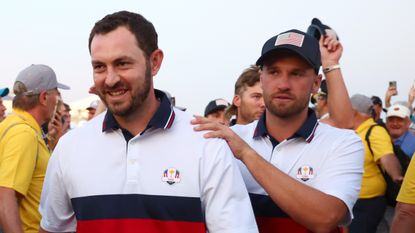 Patrick Cantlay and Wyndham Clark during the Ryder Cup at Marco Simone 