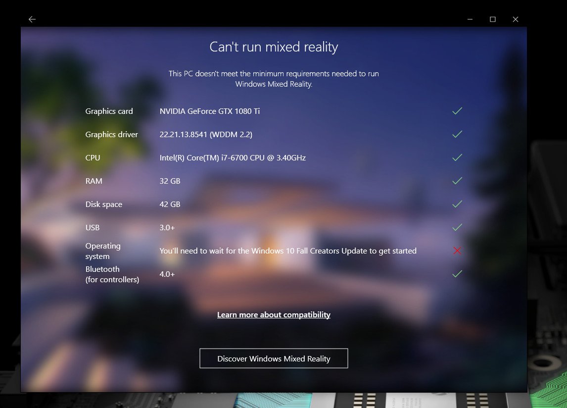 Mixed Reality PC Check