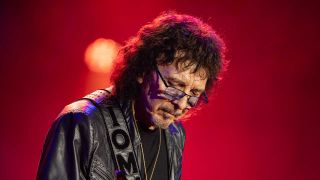 Tony Iommi onstage at Villa Park