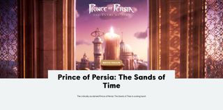 Prince of Persia: The Sands of Time Remake website as of June 10 2024, without "Remake" in the title