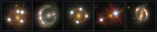 This montage rounds up five of the best lensed quasars (as well as their foreground galaxies) as seen by astronomers with the HOLICOW collaboration. The observations of these quasars allowed scientists to independently measure the Hubble constant and dete