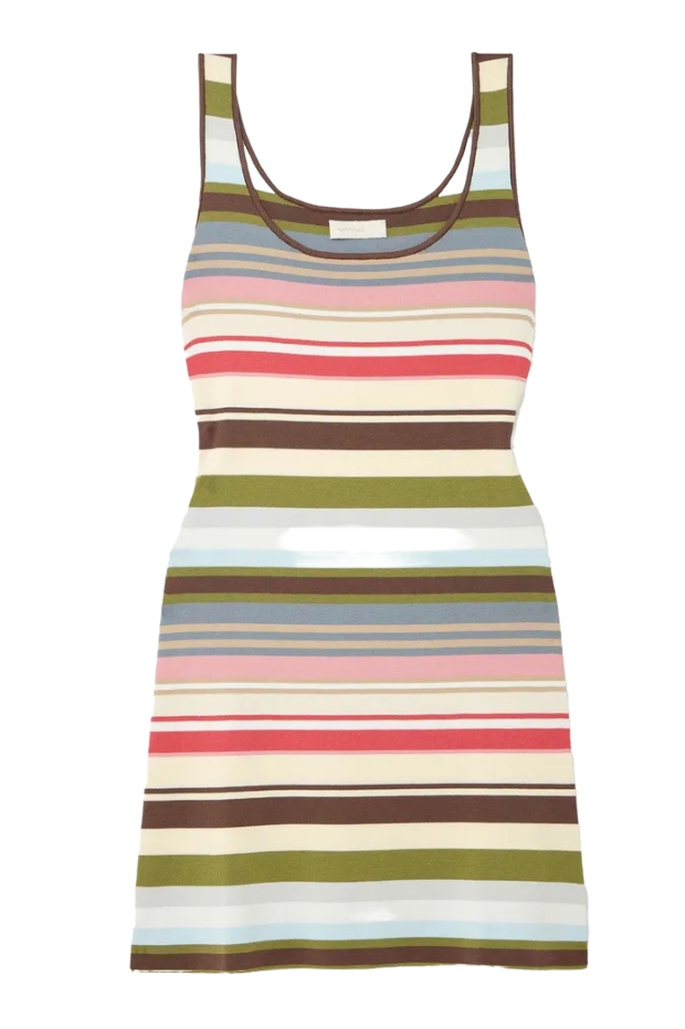Enya Striped Cotton-Blend Mini Dress