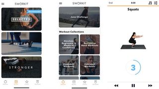 Screenshots of Sworkit workout app