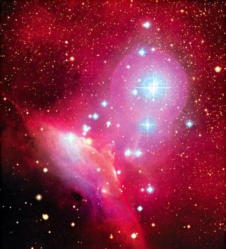 Monday, January 10, 2011. SH2-140, a region of spent star formation, lies 2,700 light years away from Earth. The young star cluster has freed itself from its natal shroud. Massive blue stars in the cluster indicate it is less than 10 million years old.