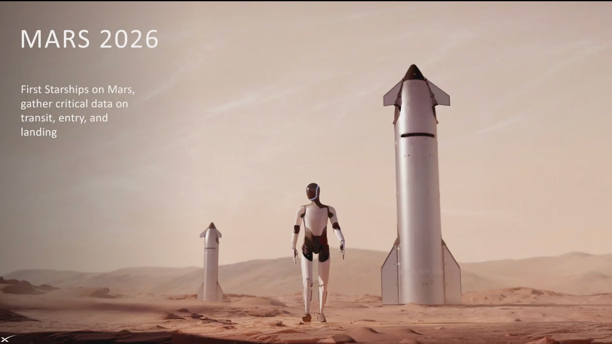 Still from a presentation that Elon Musk gave about SpaceX&#039;s Mars exploration plans. The company posted the presentation on X on May 29, 2025. 