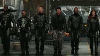 The team walking through a warehouse in the GI Joe: The Rise Of Cobra Trailer