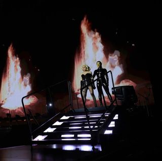 Madonna The Celebration Tour set with fire