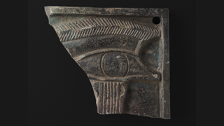 A statuette featuring the eye of Horus discovered in Scotland.