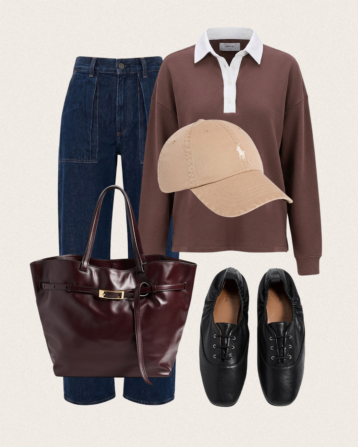 Outfit collage with Shopbop clothing and accessories.