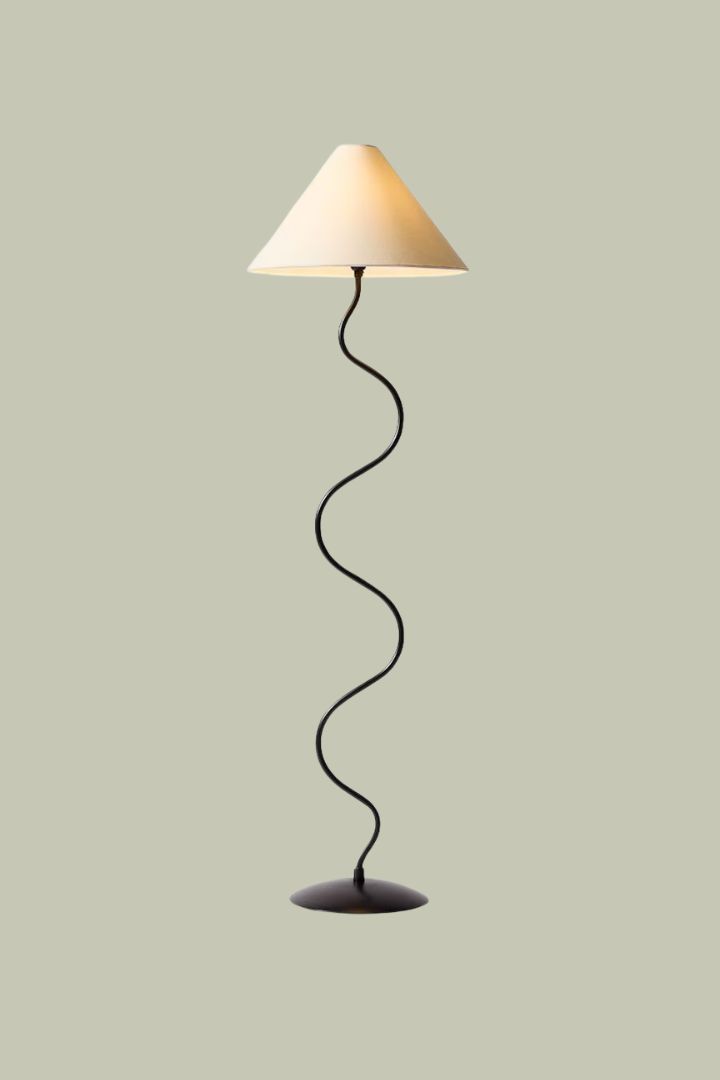 Zigzag Floor Lamp against pale green background.