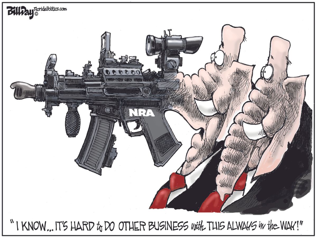 Political cartoon U.S. GOP NRA loyalty assault riffle ban | The Week