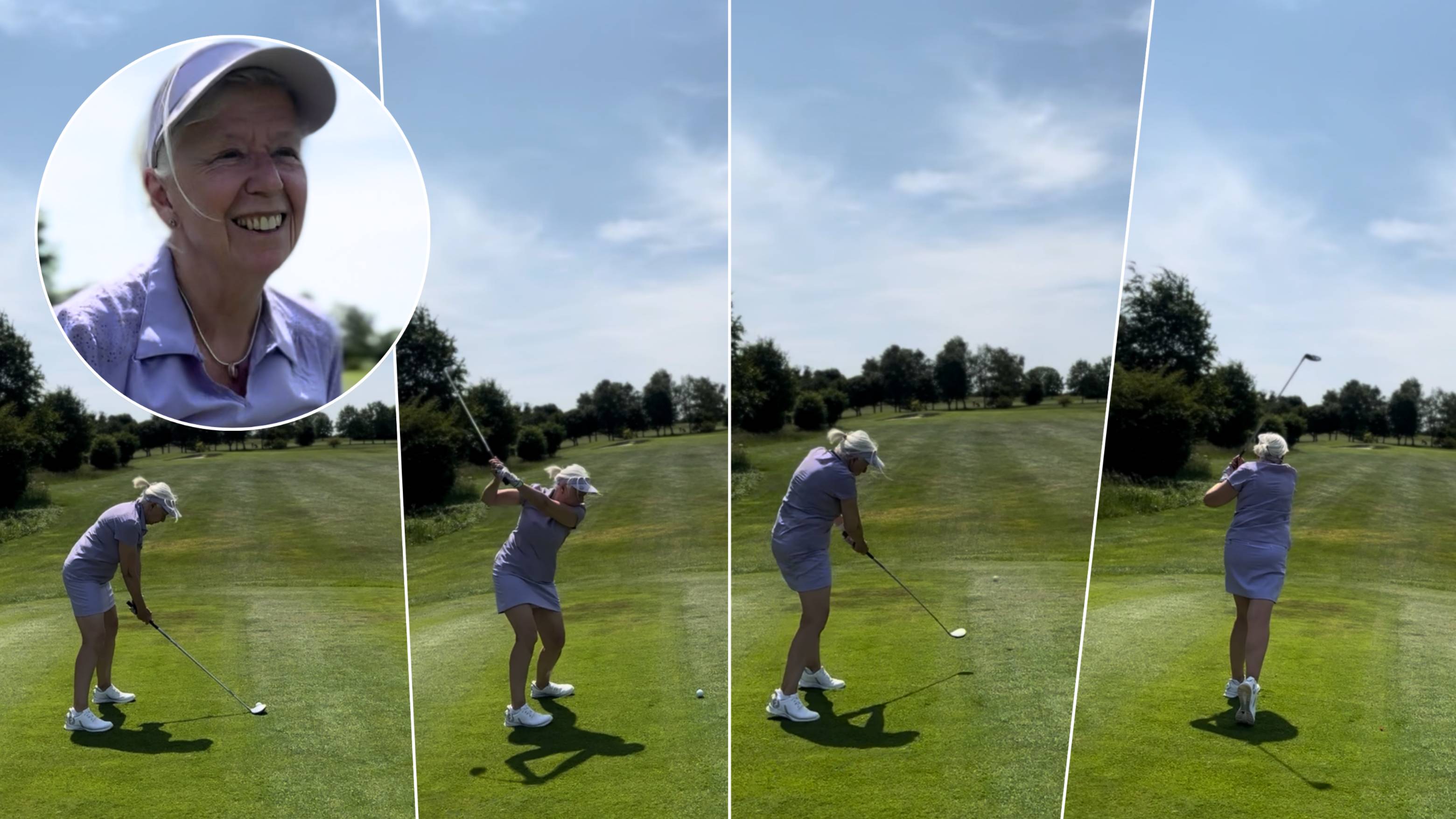 Female golfer driving the ball