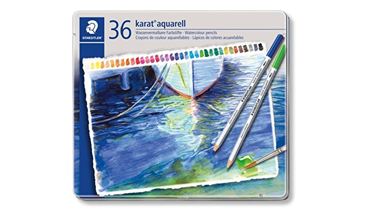 Best Watercolour Pencils: box of Staedtler Karat Aquarell pencils