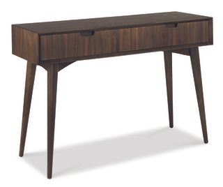 Oslo Walnut Console Table with two drawers with cut out handles