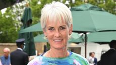 Judy Murray attends the Wimbledon Tennis Championships at the All England Lawn Tennis and Croquet Club on July 07, 2022