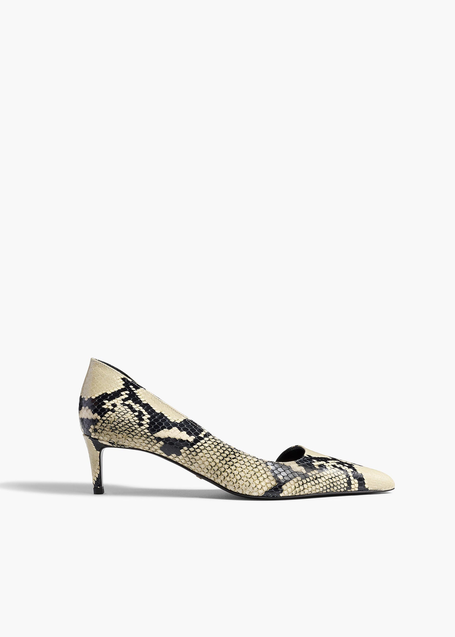 Khaite, Jett D&#039;orsay Low Pump in Natural Python-Embossed Leather