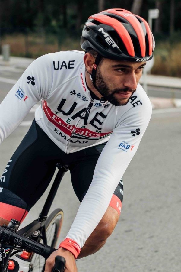 Fernando Gaviria wears UAE Team Emirates colours