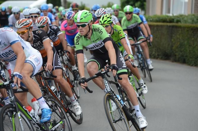 Defending Eneco Tour champion Lars Boom in action